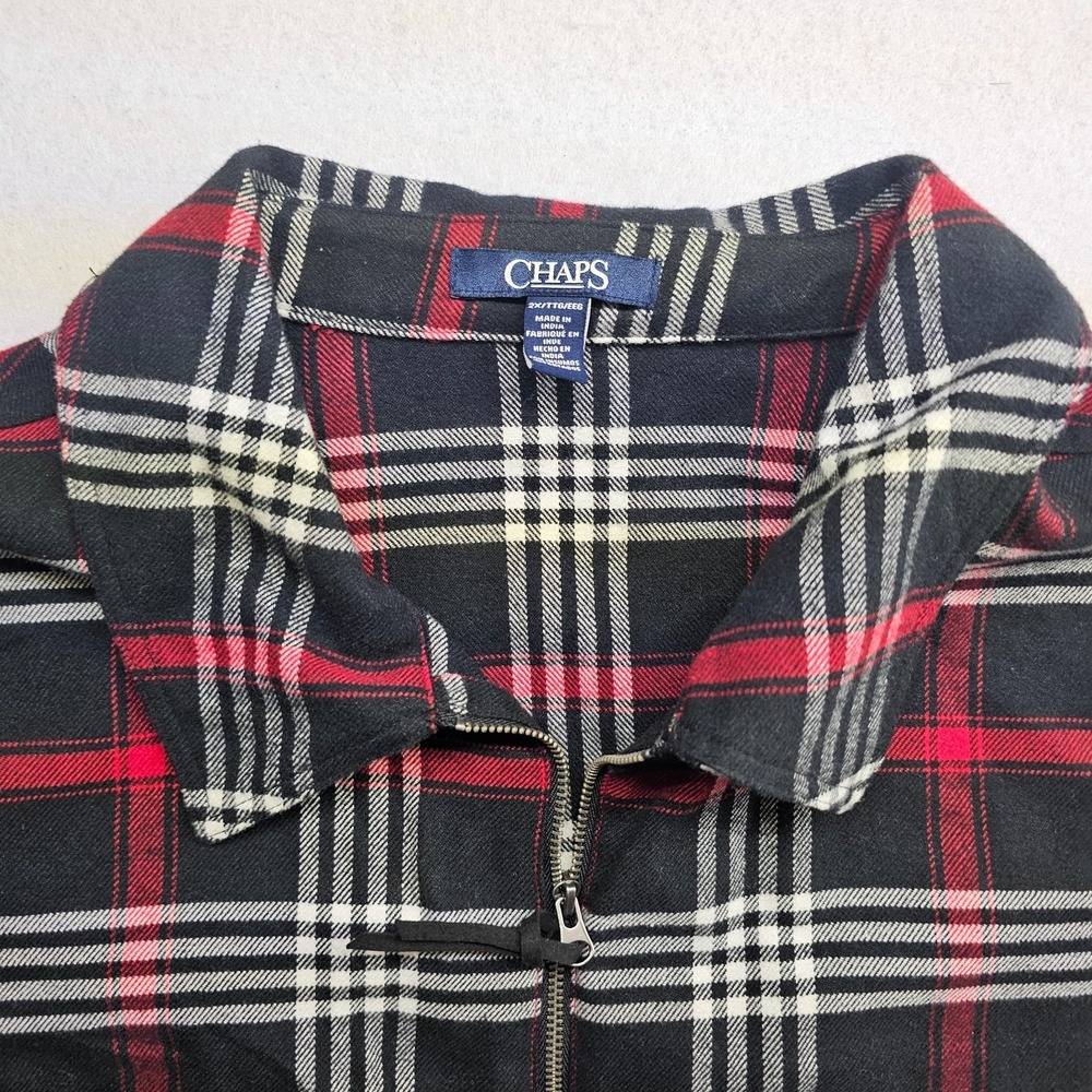 Chaps Red Black and White Plaid Button-Down Shirt - Picture 2 of 8
